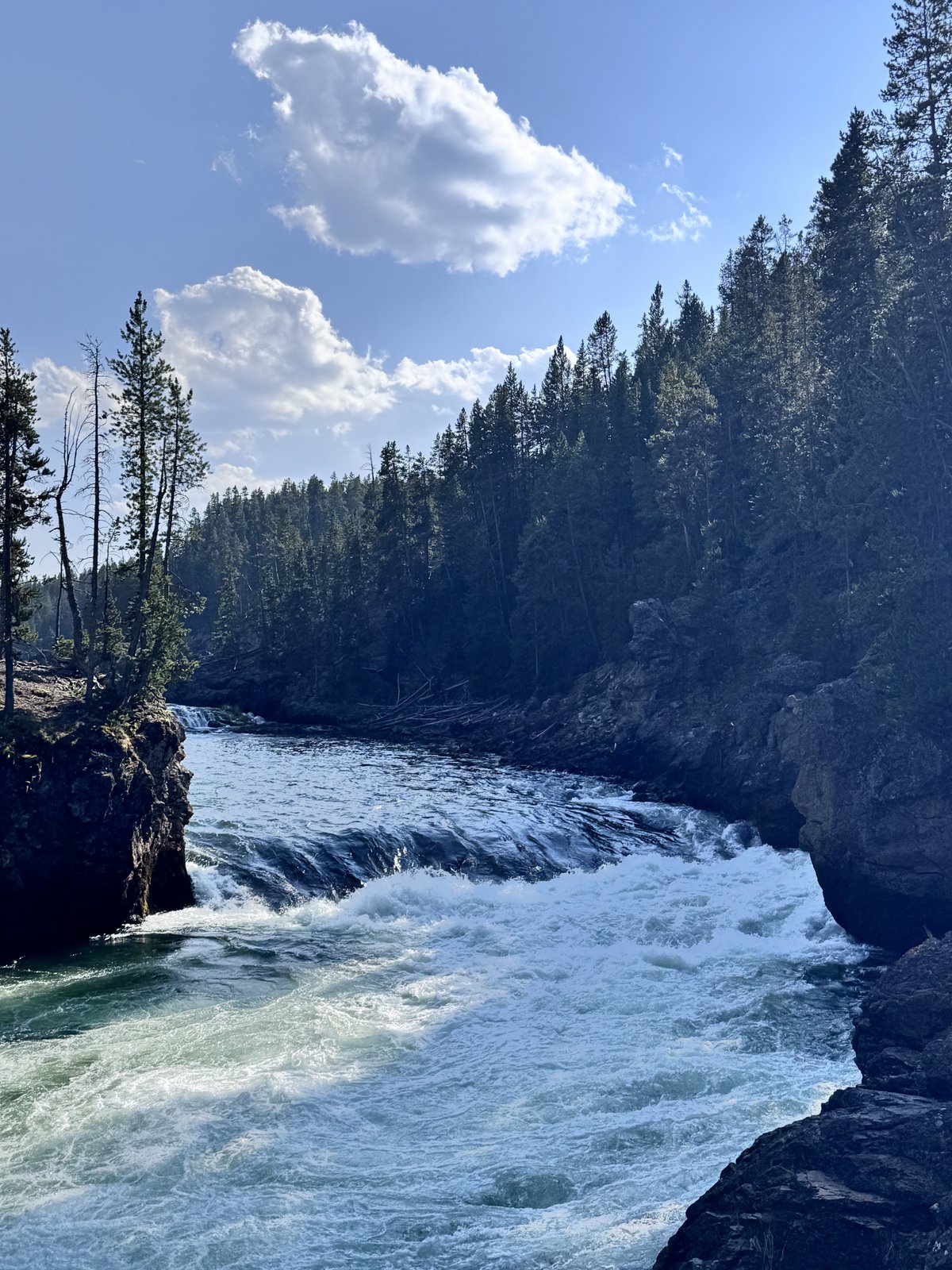 Yellowstone River falls, wide view