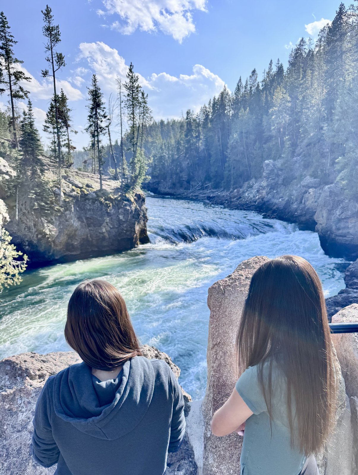 Lexi and Marni looking out over the falls