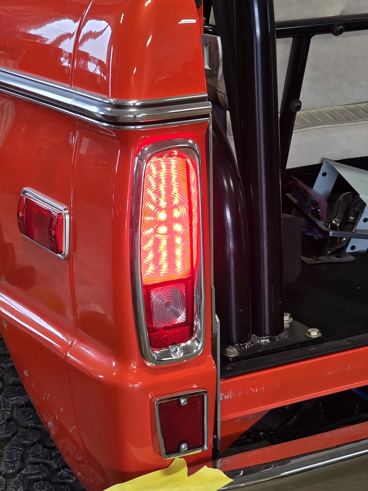 Bronco taillight detail, illuminated