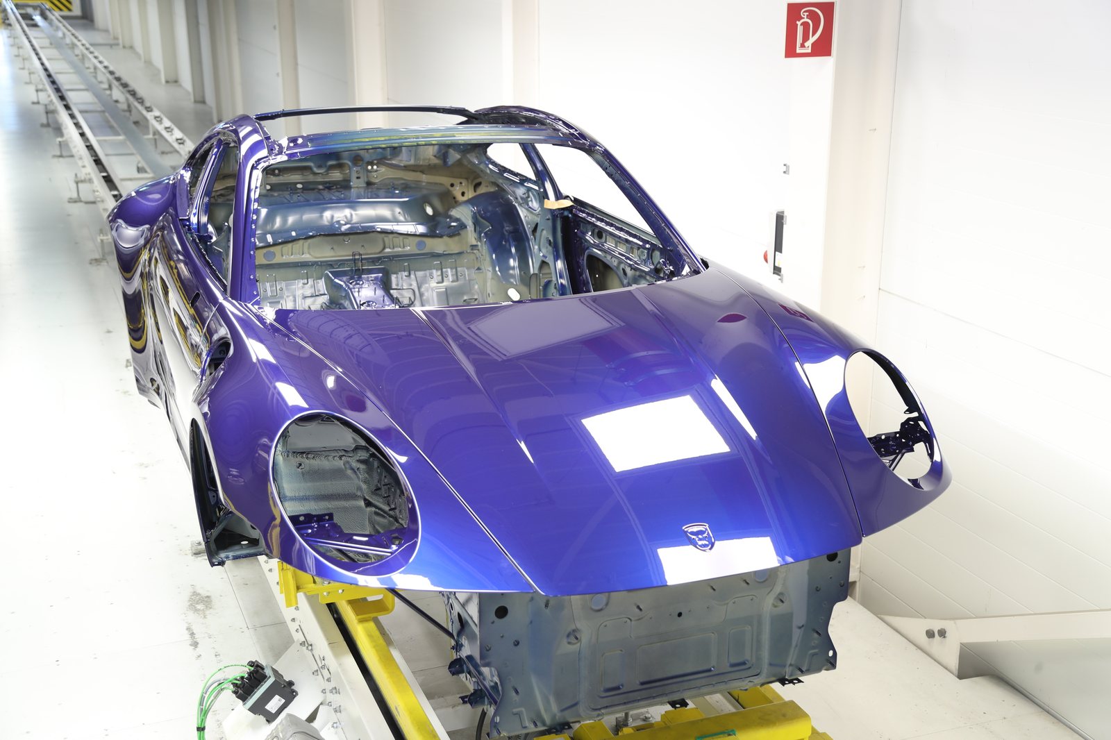 Body-in-white during paint at the Porsche factory