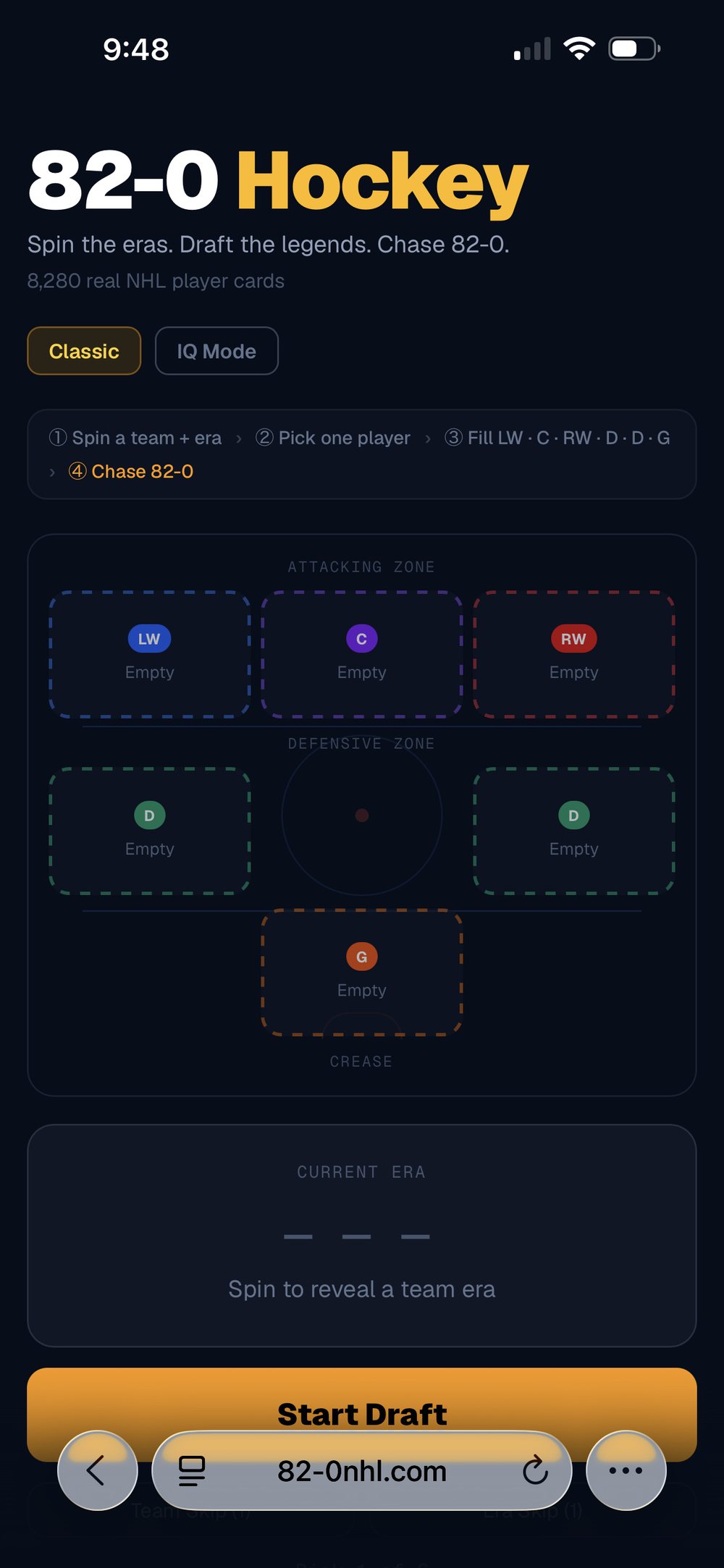 82-0 Hockey gameplay screenshot